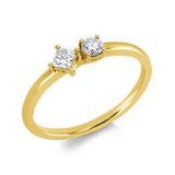 Ring 18 kt GG, 1 Brill. 0,11 ct, TW-si, 1 Princ. 0,15 ct, TW-si