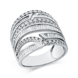 ABVERKAUF Ring 18 kt WG, 59 Brill. 0,58 ct, TW-si, 86 Bag. 1,66 ct, TW-vsi