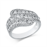 ABVERKAUF Ring 18 kt WG, 76 Brill. 0,58 ct, TW-si, 27 Brill. 0,86 ct, TW-si