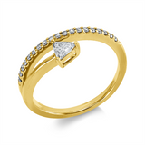Ring 18 kt GG, 1 Triangel 0,18 ct, TW-vsi, 19 Brill. 0,13 ct, TW-si