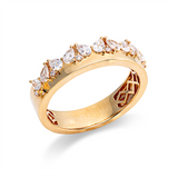 Ring 18 kt GG, 10 Tropfen 0,48 ct, TW-vsi, 6 Brill. 0,04 ct, TW-si