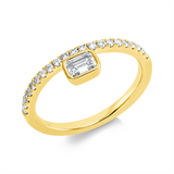 Ring 18 kt GG, 1 Sm.schliff 0,27 ct, TW-si, 21 Brill. 0,20 ct, TW-si