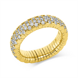 Ring 18 kt GG, Flex-Band, variabel, 125 Brill. 1,51 ct, TW-si
