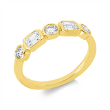 Ring 18 kt GG, 2 Sm.schliff 0,49 ct, TW-si, 3 Brill. 0,30 ct, TW-si