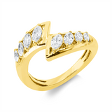 Ring 18 kt GG, 2 Nav. 0,16 ct, TW-si, 2 Nav. 0,22 ct, TW-si, 2 Nav. 0,31 ct, TW-si, 2 Nav. 0,09 ct, TW-si