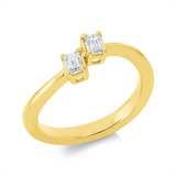 Ring 18 kt GG, 2 Sm.schliff 0,36 ct, TW-si