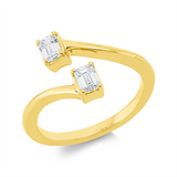 Ring 18 kt GG, 2 Sm.schliff 0,54 ct, TW-si