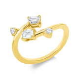 Ring 18 kt GG, 2 Sm.schliff 0,53 ct, TW-si, 2 Brill. 0,11 ct, TW-si