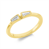Ring 18 kt GG, 2 Trap. 0,22 ct, TW-si