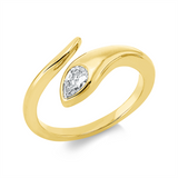 Ring 18 kt GG, 1 Tropfen 0,31 ct, TW-si