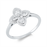 Ring 18 kt WG, 4 Nav. 0,27 ct, TW-si, 1 Brill. 0,04 ct, TW-si