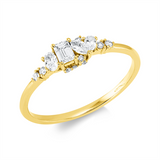 Ring 18ktGG,1 Nav.0,05ct,1 Tropfen 0,04ct,1 Oval 0,06ct,1 Sm.sch 0,13ct, TW-si,12 Brill.0,08ct,W-si