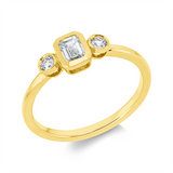 Ring 18 kt GG, 1 Sm.schliff 0,38 ct, TW-si, 2 Brill. 0,11 ct, TW-si