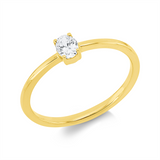 Ring 18 kt GG, 1 Oval 0,20 ct, TW-si
