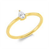 Ring 18 kt GG, 1 Tropfen 0,20 ct, TW-si