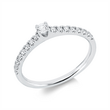 Ring 18 kt WG, 1 Brill. 0,10 ct, TW-si, 16 Brill. 0,23 ct, TW-si
