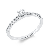 Ring 18 kt WG, 1 Brill. 0,21 ct, TW-si, 16 Brill. 0,23 ct, TW-si