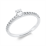 Ring 18 kt WG, 1 Oval 0,22 ct, TW-si, 16 Brill. 0,23 ct, TW-si