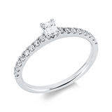 Ring 18 kt WG, 1 Sm.schliff 0,21 ct, TW-si, 16 Brill. 0,24 ct, TW-si