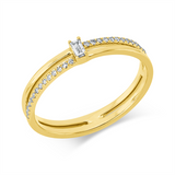 Ring 18 kt GG, 1 Bag. 0,03 ct, TW-si, 28 Dia. 0,08 ct, TW-si