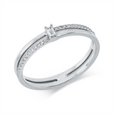 Ring 18 kt WG, 1 Bag. 0,03 ct, TW-si, 28 Dia. 0,08 ct, TW-si