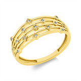 Ring 18 kt GG, 8 Dia. 0,05 ct, TW-si, 7 Dia. 0,05 ct, TW-si