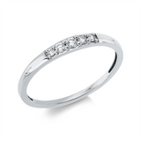 Ring 18 kt WG, 2 Brill. 0,04 ct, TW-si, 1 Brill. 0,04 ct, TW-si, 2 Brill. 0,03 ct, TW-si