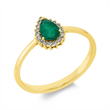 Ring 18 kt GG, 18 Dia. 0,09 ct, TW-si, 1 Smaragd 0,45 ct