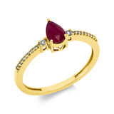 Ring 18 kt GG, 2 Brill. 0,03 ct, TW-si, 18 Dia. 0,05 ct, TW-si, 1 Rubin 0,50 ct rot