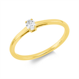 Ring 18 kt GG, 1 Oval 0,11 ct, TW-si