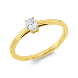 Ring 18 kt GG, 1 Oval 0,23 ct, TW-si