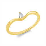 Ring 18 kt GG, 1 Tropfen 0,10 ct, TW-si