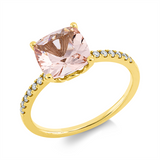 Ring 18 kt GG, 14 Brill. 0,11 ct, TW-si, 1 Morganit 1,87 ct