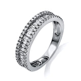 Ring 18 kt WG, 25 Bag. 0,47 ct, TW-si, 54 Brill. 0,33 ct, TW-si