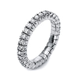 Ring 18 kt WG, Flex-Band, variabel, 33 Brill. 0,87 ct, TW-si