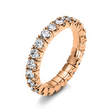 Ring 18 kt RG, Flex-Band, variabel, rhod., 24 Brill. 1,84 ct, TW-si