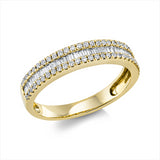 Ring 18 kt GG, Fassung rhodiniert, 34 Bag. 0,30 ct, TW-si, 54 Brill. 0,28 ct, TW-si