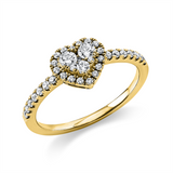 Ring 14 kt GG, 14 Brill. 0,14 ct, TW-si, 1 Brill. 0,03 ct, TW-si, 2 Brill. 0,11 ct, TW-si, 19 Brill. 0,13 ct, TW-si