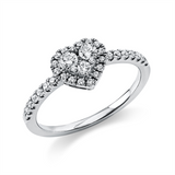 Ring 950 Pt Platin, 14 Brill. 0,14 ct, TW-si, 1 Brill. 0,03 ct, TW-si, 2 Brill. 0,11 ct, TW-si, 19 Brill. 0,13 ct, TW-si