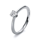 Ring 18 kt WG+P950, 1 Brill. 0,30 ct, TW-si