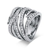 Ring 18 kt WG, 80 Brill. 1,28 ct, TW-vsi