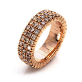 Ring 18 kt RG, Flex-Band, variabel, 93 Brill. 2,70 ct, braun