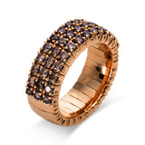 Ring 18 kt RG, Flex-Band, variabel, 39 Brill. 1,09 ct, braun