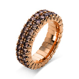 Ring 18 kt RG, Flex-Band, variabel, 54 Brill. 2,62 ct, braun