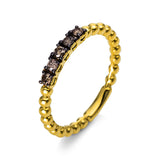 Ring 14 kt GG, 5 Brill. 0,22 ct, braun