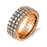 Ring 18 kt RG, Flex-Band, variabel, 45 Brill. 2,07 ct, TW-si
