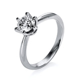 Ring 18 kt WG+P950, 1 Brill. 1,00 ct, TW-si