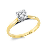 Ring 18 kt WG+GG+PT95, 1 Brill. 0,70 ct, TW-si, 12 Brill. 0,05 ct, TW-si