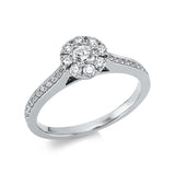 Ring 14 kt WG, 1 Brill. 0,13 ct, TW-si, 30 Brill. 0,31 ct, TW-si