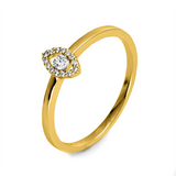 Ring 18 kt GG, 15 Brill. 0,10 ct, TW-si